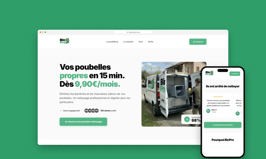 BinPro, Nettoyage de poubelles à domicile