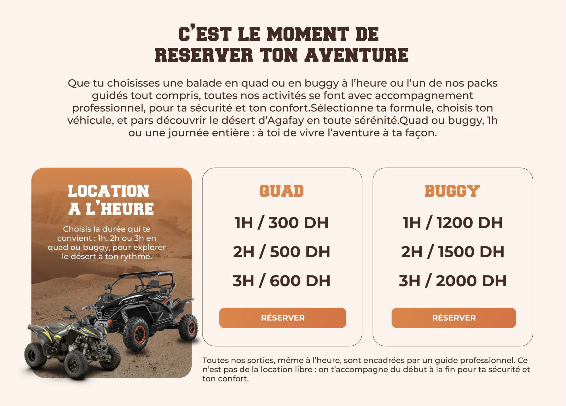 Desert Ride Agafay - Tarifs des excursions