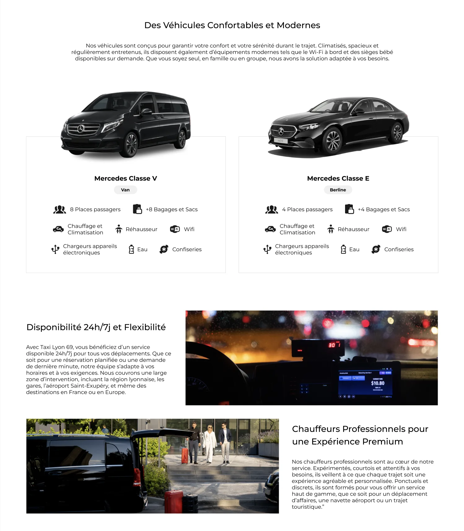 Taxi Lyon 69 - Véhicules disponibles