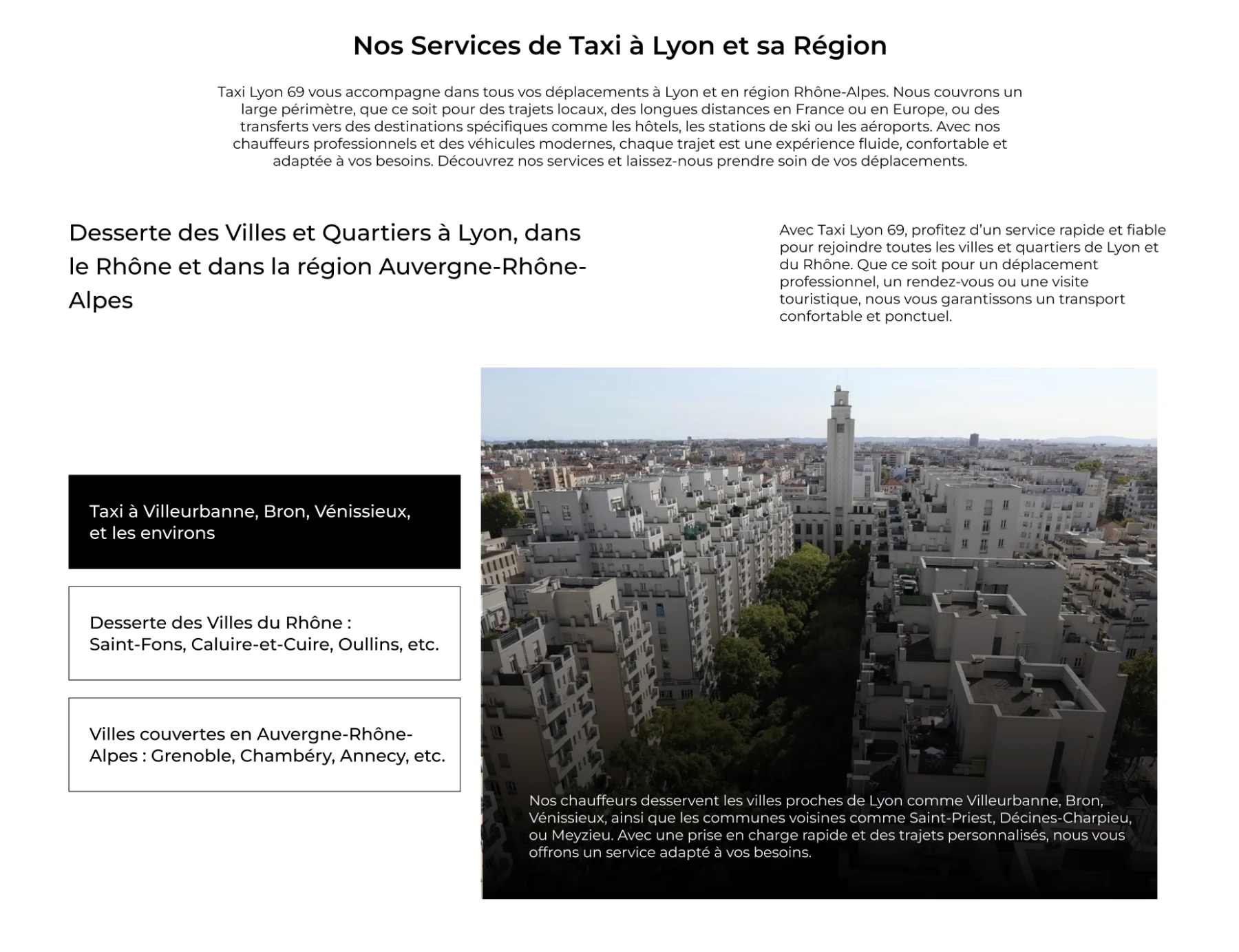 Taxi Lyon 69 - Services proposés