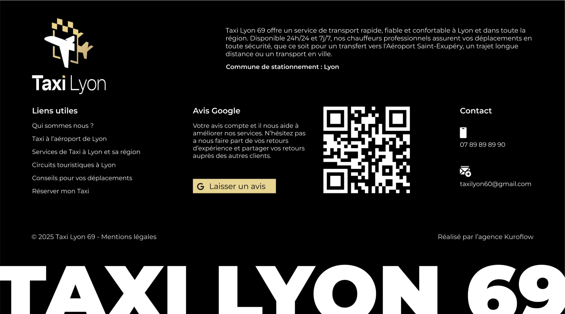 Taxi Lyon 69 - Footer