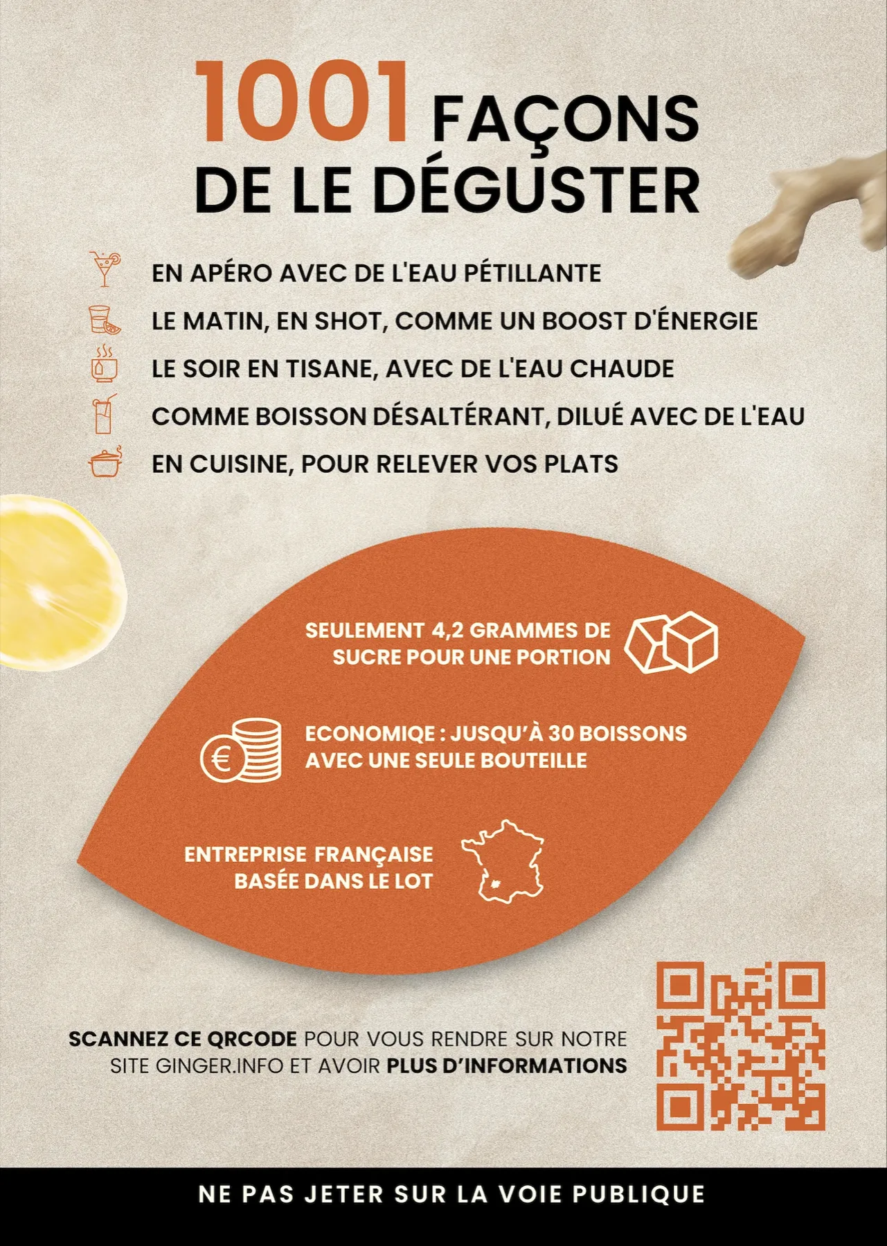 Ginjer, verso du flyer