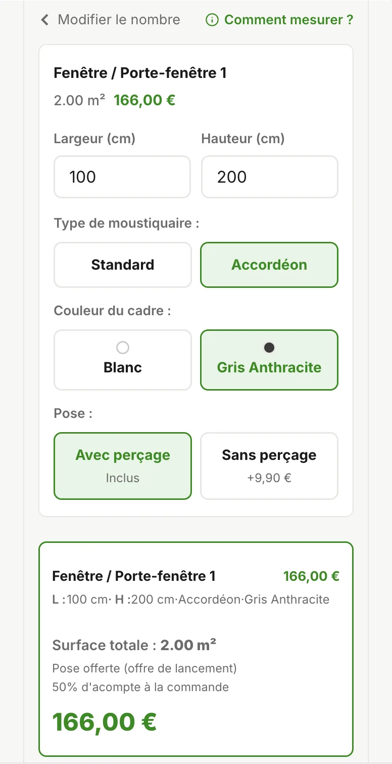 Les 3 Moustiquaires - Calculateur de prix