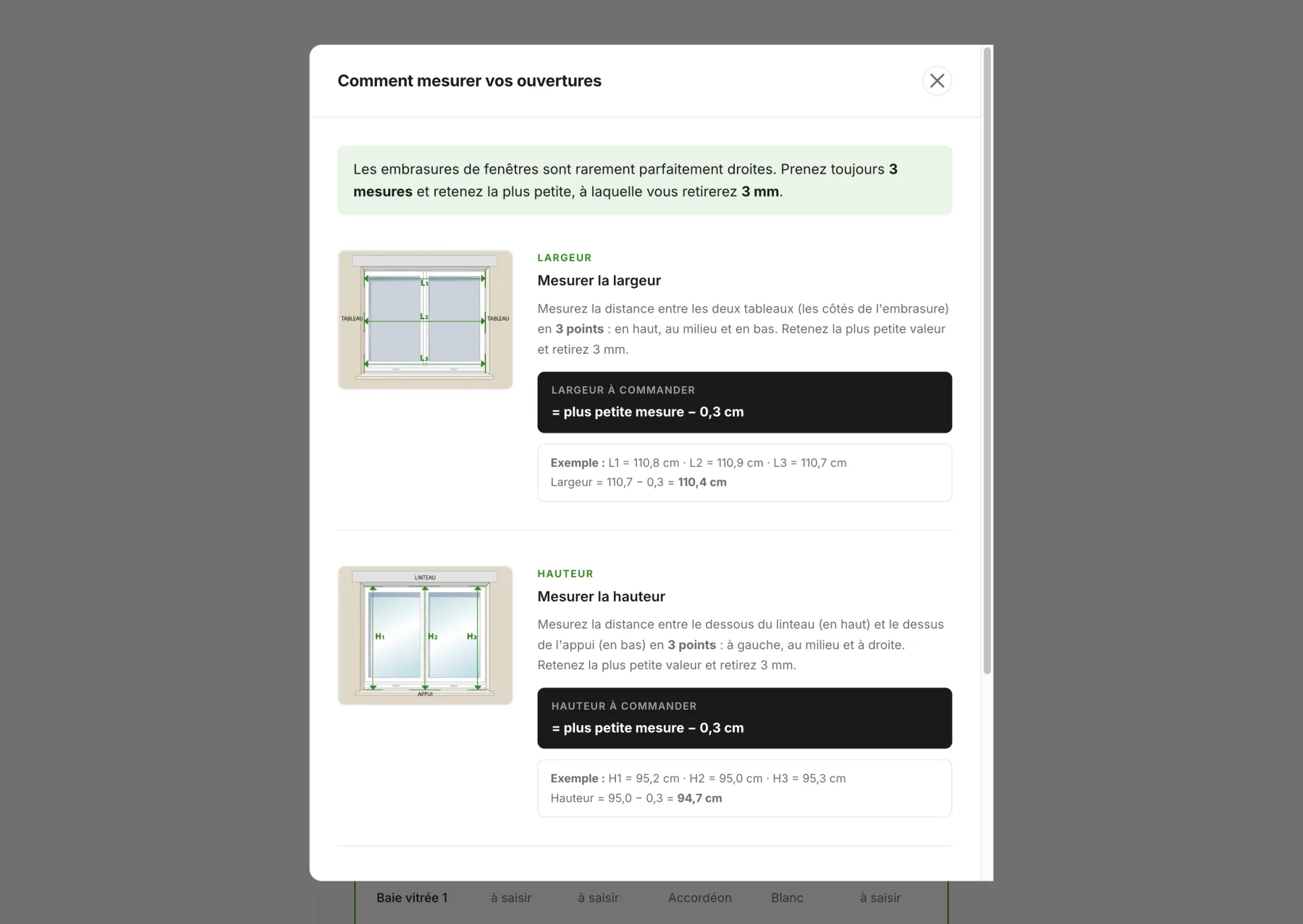 Les 3 Moustiquaires - Guide de mesure