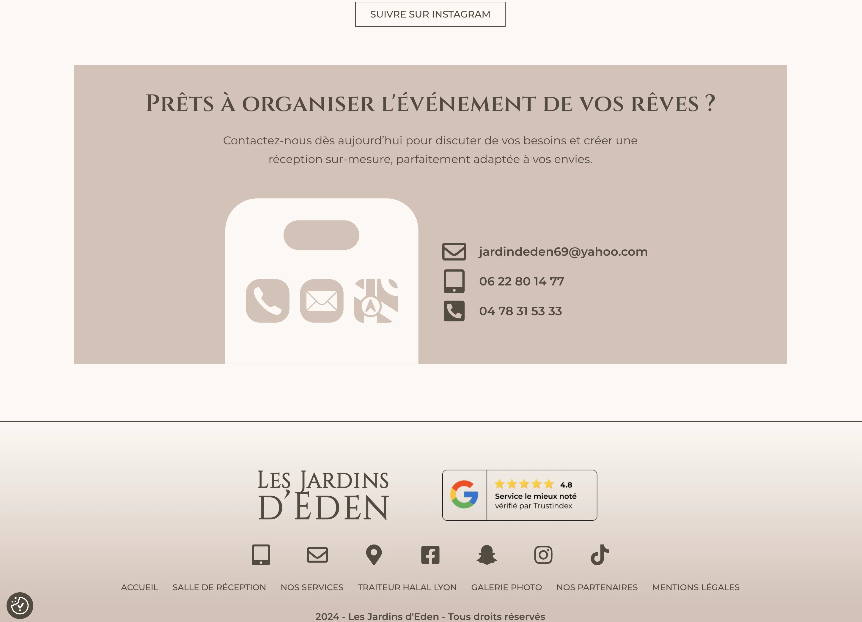 Les Jardins d'Eden - Contact