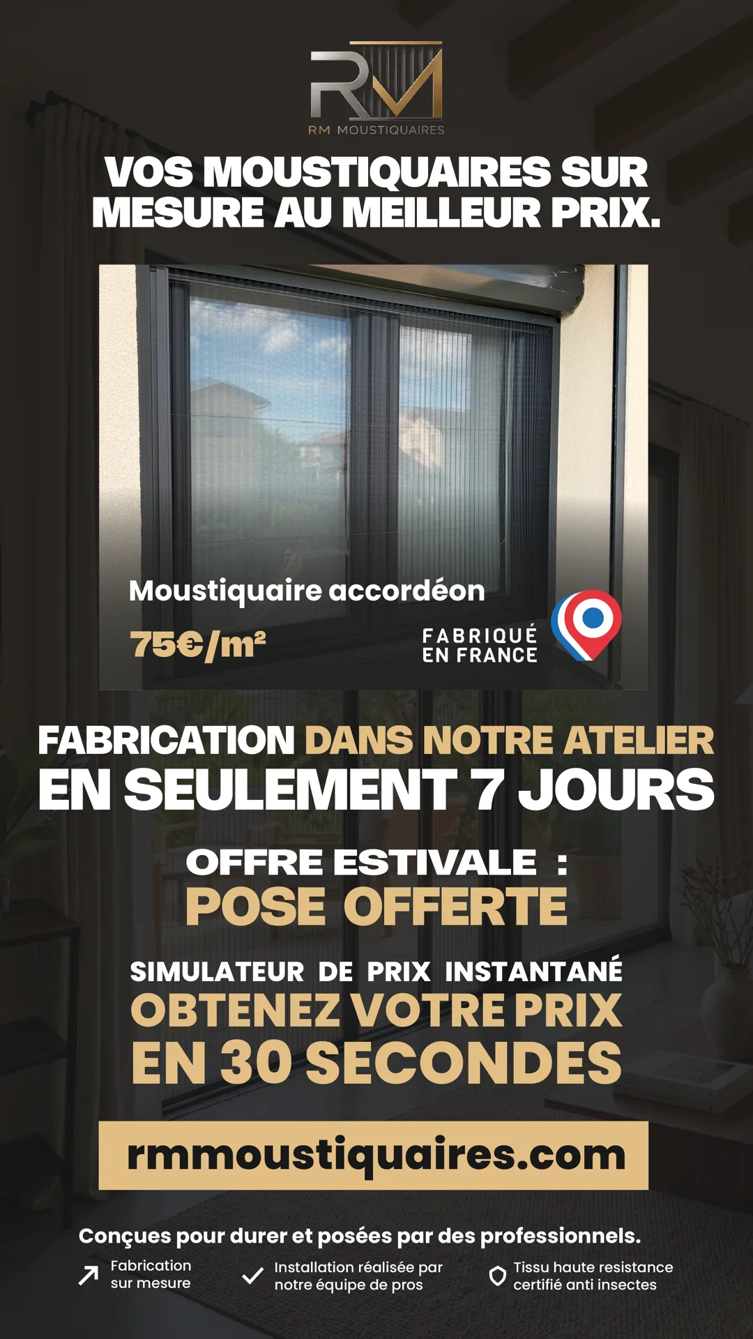 RM Moustiquaires - Flyer numérique format story