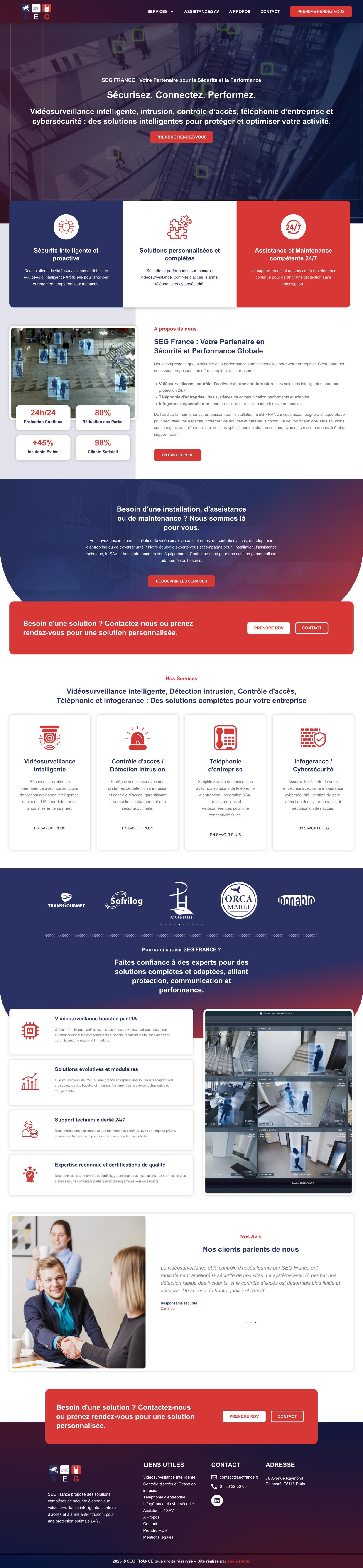 SEG France, page complète sur ordinateur