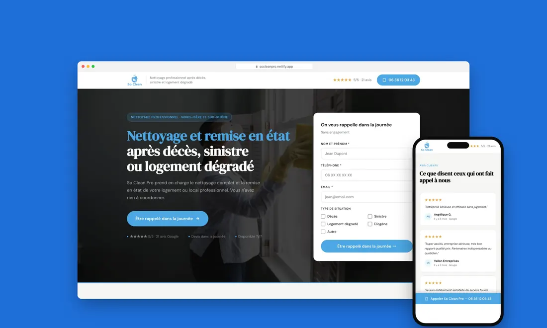 So Clean Pro, Nettoyage professionnel