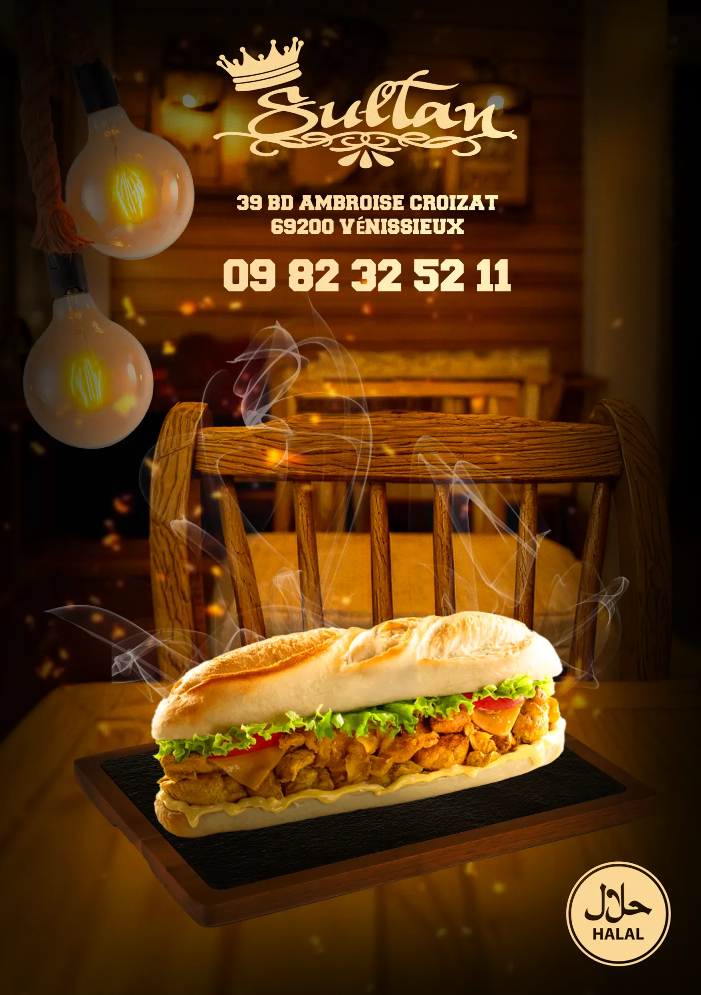 Flyer menu Sultan Boulangerie, recto